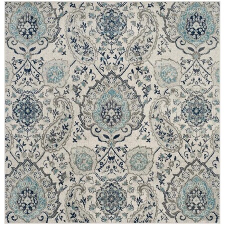 Safavieh Madison Square Area Rug, Cream and Light Grey - 6 ft.-7 in. x 6 ft.-7 in. MAD600C-7SQ